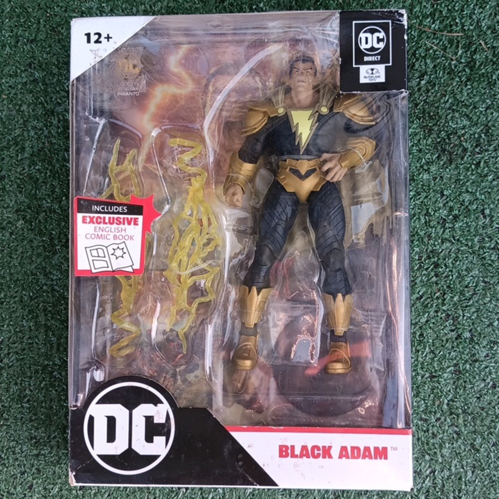 DC Black Adam Figure with Black and Gold Suit